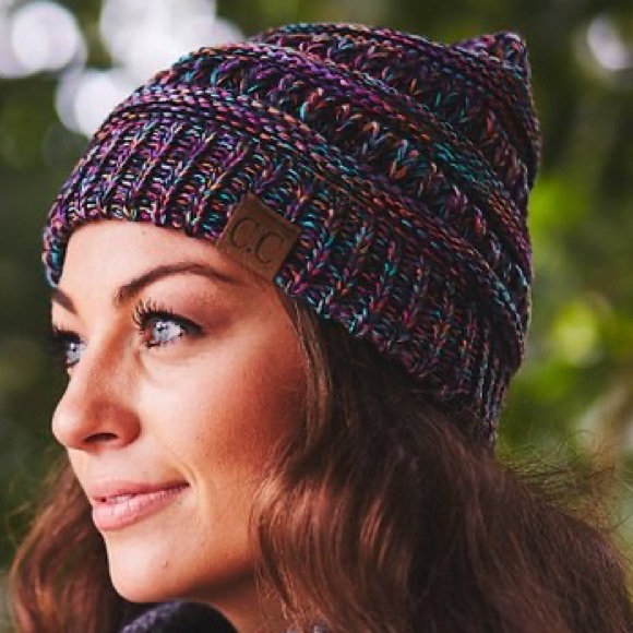 Purple Rainbow Marled Beanie - Picture 2 of 2